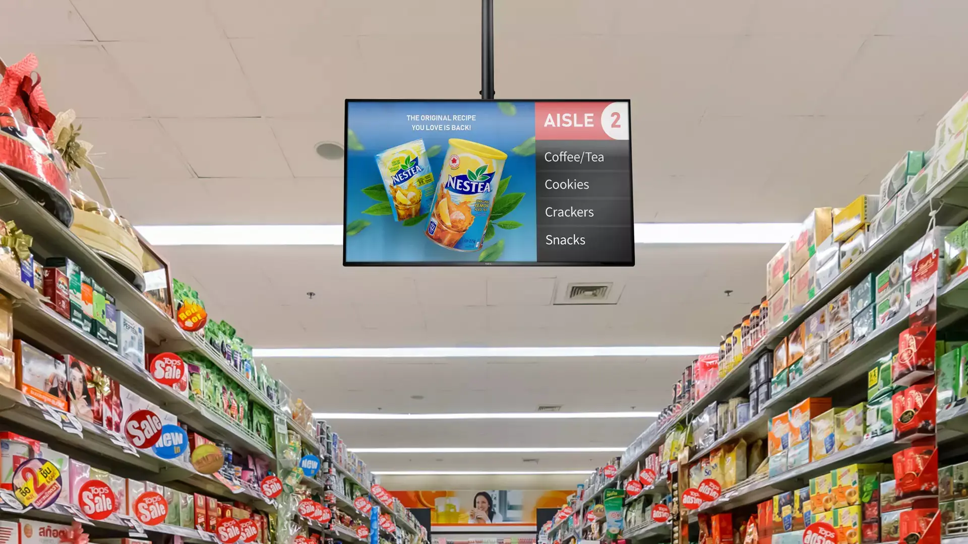 Imagem de Digital Signage em um supermercado